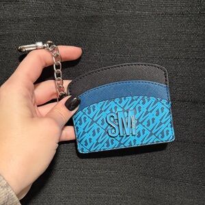 Blue and Black Card Holder with Chain